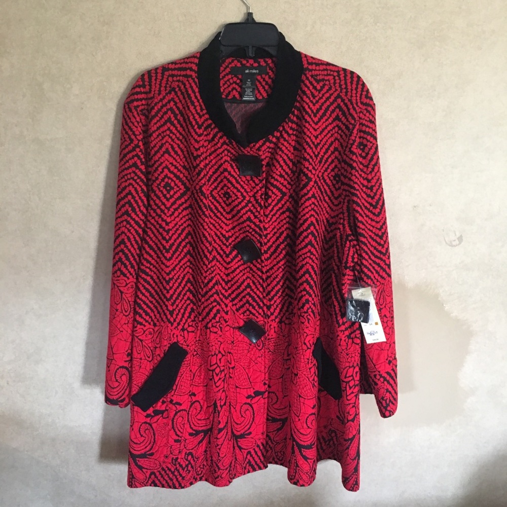 NWT Ali Mikes Red/Black Swing Jacket